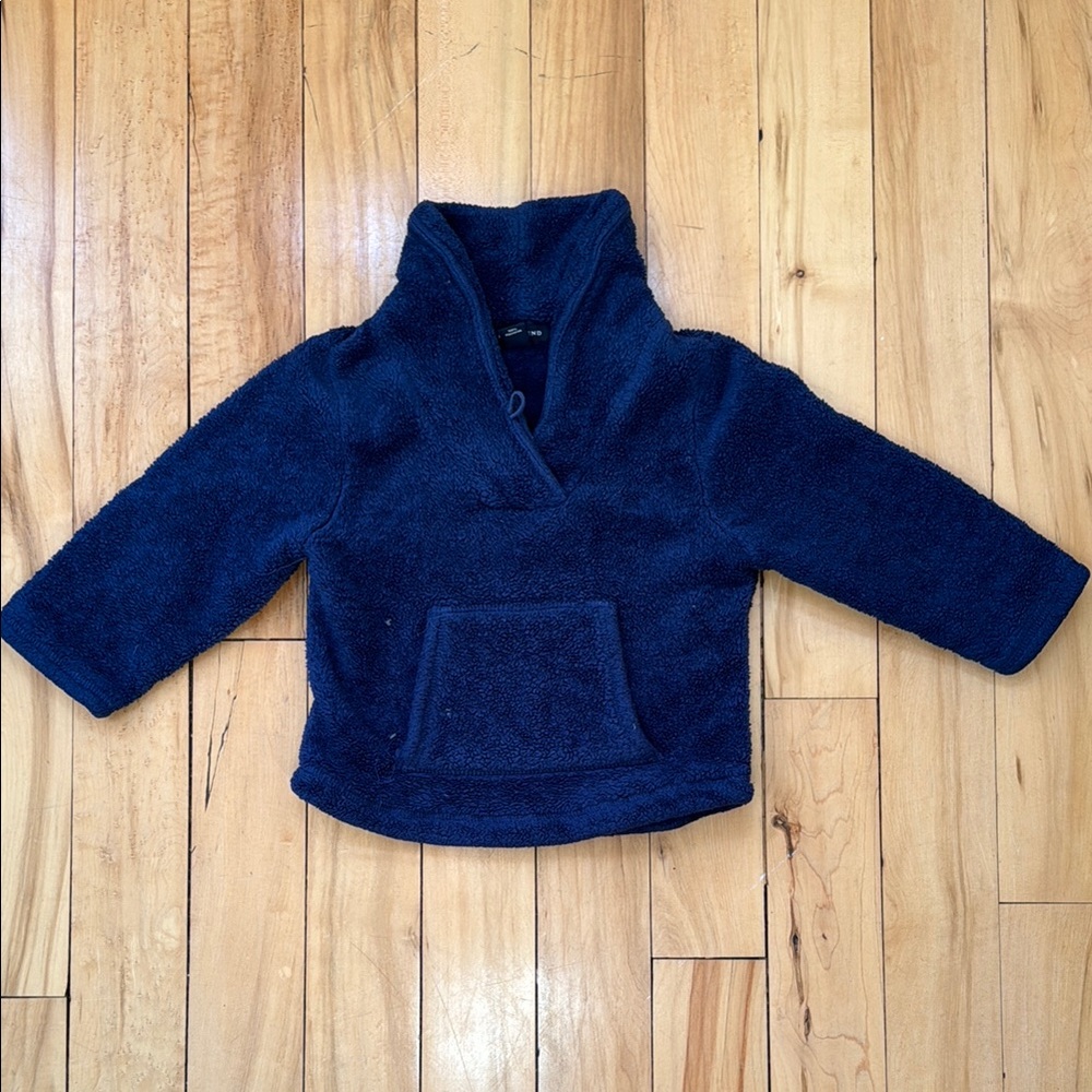 Lands End Cozy Navy Blue Fleece Pullover for Boy or Girl